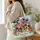 Sunglasses-Wearing Dog Quartet With Colorful Blooms For Pet Lover Birthday Gifting Quilted Tote Bag - 3