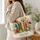 Colorful Botanical Books for Reading Days and Library Visits for Book Lovers Quilted Tote Bag - 3