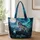 Howling Wolf Beneath Northern Lights for Wilderness Adventures and Nature Lovers Gift Quilted Tote Bag - 1