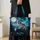 Howling Wolf Beneath Northern Lights for Wilderness Adventures and Nature Lovers Gift Quilted Tote Bag - 4