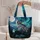 Howling Wolf Beneath Northern Lights for Wilderness Adventures and Nature Lovers Gift Quilted Tote Bag - 5