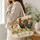 Colorful Rooster and Hen Farmyard Scene for Rustic Country Living and Chicken Lovers Quilted Tote Bag - 3