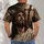 Bearded Biblical Portrait With Thorn Crown And Radiant Cross For Faithful Everyday Wear All-over Print Unisex T-shirt - 4