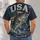 Largemouth Bass And Vintage Flag For Fishing Trips And Outdoor Adventures All-over Print Unisex T-shirt - 4
