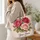 Vintage Pink Rose Bouquet for Garden Lovers, Summer Birthdays and Mother's Day Gift Quilted Tote Bag - 3