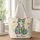 Colorful Mosaic Cat With Floral Accents for Everyday Style and Gifts for Cat Lovers Quilted Tote Bag - 1