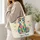 Colorful Mosaic Cat With Floral Accents for Everyday Style and Gifts for Cat Lovers Quilted Tote Bag - 3