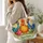 Colorful Funny Chicken Hen Gift for Farmhouse Kitchen Days and Backyard Chicken Lovers Quilted Tote Bag - 3