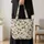 Candy Cane Holly and Cream Bows for Christmas Cheer and Holiday Gifting for Her Mom Quilted Tote Bag - 4