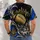 Gold Football and Wolf Motifs for Game Day Spirit and Dedicated Fans All-over Print Unisex T-shirt - 4