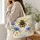 Cornflower Bee and Wildflower Garden Gift for Nature Lovers and Cottage Gardeners Quilted Tote Bag - 3