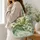 Green Lynx Spider Botanical Nature Accent for Garden Lovers and Insect Enthusiasts Quilted Tote Bag - 3