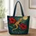 Celestial Salamander with Crimson Blooms for Whimsigoth Nature Lovers Cottagecore Quilted Tote Bag - 1