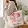 Pink Axolotl and Wildflowers for Whimsigoth Cottagecore Gifts and Amphibian Lovers Gift Quilted Tote Bag - 3