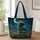 Crescent Moon Cowgirl Desert Scene for Western Country Nights and Boho Style Quilted Tote Bag - 1