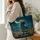 Crescent Moon Cowgirl Desert Scene for Western Country Nights and Boho Style Quilted Tote Bag - 3