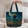 Crescent Moon Cowgirl Desert Scene for Western Country Nights and Boho Style Quilted Tote Bag - 5