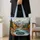Mountain Cabin River Landscape for Rustic Autumn Escapes and Nature Lovers Quilted Tote Bag - 4