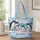 Aurora Penguin Gathering for Arctic Winter Adventures and Wildlife Lovers Quilted Tote Bag - 1