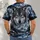 Gray Wolf and Snowy Mountains for Outdoor Hiking and Wilderness Adventures All-over Print Unisex T-shirt - 4