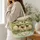 Pastoral Sheep in a Wildflower Meadow for Cottagecore Farmhouse Gift Giving, Nature Lovers Quilted Tote Bag - 3