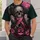 Gothic Skull, Pink Ribbon, Rose and Pumpkin Halloween Tribute for Spooky Season Fans All-over Print Unisex T-shirt - 6