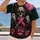 Gothic Skull, Pink Ribbon, Rose and Pumpkin Halloween Tribute for Spooky Season Fans All-over Print Unisex T-shirt - 2