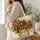 Autumn Cottage, Black Cat and Pumpkins for Cozy Fall Halloween Outings Quilted Tote Bag - 3
