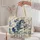 Blue Cowgirl On Rearing Horse For Ranch Days And Western Style Gift Quilted Tote Bag - 5