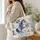 Blue Cowgirl On Rearing Horse For Ranch Days And Western Style Gift Quilted Tote Bag - 3