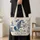 Blue Cowgirl On Rearing Horse For Ranch Days And Western Style Gift Quilted Tote Bag - 4