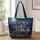 Moonlit Gray Wolf and Mountain Forest for Nature Lovers and Cozy Nights Quilted Tote Bag - 1