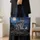 Moonlit Gray Wolf and Mountain Forest for Nature Lovers and Cozy Nights Quilted Tote Bag - 4