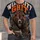 Fierce Football Bear And City Skyline For Halloween And Game Day Casual Wear All-over Print Unisex T-shirt - 1
