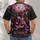 Pink Ribbon Jack-O'-Lantern and Gothic Cemetery for Halloween Night Enthusiasts All-over Print Unisex T-shirt - 4
