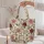 Cream Dusty Rose Floral Vines for Garden Strolls and Market Days, A Thoughtful Gift Quilted Tote Bag - 5