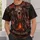 Horned Infernal Skull and Burning Cathedral for Halloween Nights and Gothic Style Fans All-over Print Unisex T-shirt - 6