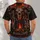 Horned Infernal Skull and Burning Cathedral for Halloween Nights and Gothic Style Fans All-over Print Unisex T-shirt - 4