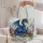 Blue Dragon Among Garden Blooms for Fantasy Lovers and Whimsical Everyday Home Style Quilted Tote Bag - 5