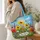 Colorful Wildflower Meadow With Bees for Spring Cottage Living and Garden Lovers Quilted Tote Bag - 3