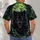 Glowing Green Moon Wolf in Haunted Forest for Halloween Cosplay and Gothic Nightlife All-over Print Unisex T-shirt - 4