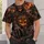Hooded Skull and Fiery Pumpkin for Halloween Nights and Spooky Season Wear All-over Print Unisex T-shirt - 6