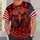 Red Eagle Head And Flag For Veterans Day, Memorial Day And Patriotic Casual Wear All-over Print Unisex T-shirt - 6