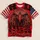 Red Eagle Head And Flag For Veterans Day, Memorial Day And Patriotic Casual Wear All-over Print Unisex T-shirt - 5