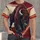 Fierce Charging Bison in Burgundy and Cream for Game Day and Outdoor Sports Fans All-over Print Unisex T-shirt - 1