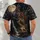 Moonlit Stag and Waterfall Wilderness Scene for Outdoor Adventures and Nature Lovers All-over Print Unisex T-shirt - 4