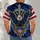 Blue Camo Eagle Crest for America’s 250th Anniversary Independence Day Celebration All-over Print Unisex T-shirt - 4