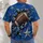 American Football Breaking Through Blue Stone for Game Day, Tailgates and Sports Fans All-over Print Unisex T-shirt - 4