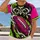 Neon Football and Sweeping Feather Flourishes for Game Day and Tailgate Fan Style All-over Print Unisex T-shirt - 2