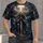 Kneeling Armored Knight and Radiant Cross for Faith Gatherings and Weekend Devotion All-over Print Unisex T-shirt - 1